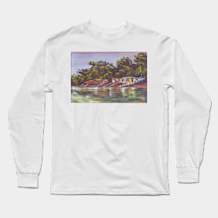 Fisher bach on Omiha bay in Waiheke Island New Zealand Long Sleeve T-Shirt